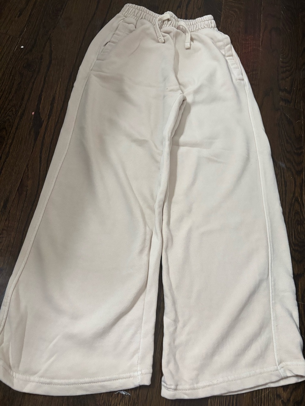 Zara Cream Wide-Leg Kids Sweatpants